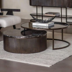 Libra Belvedere Black Nesting Coffee Tables