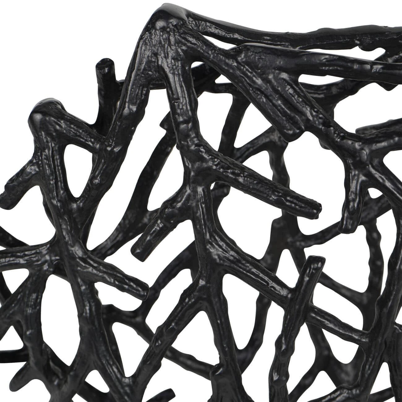 Twig Black Sculpture Disc Vase 3 Twig Black Sculpture Disc Vase - Image 3