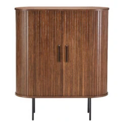 Annika Smoked Oak Slatted Sliding 2 Door Cabinet -Housingunits 00a7b6e3e94b9245e7b6b716616d9adc