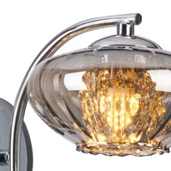 Jamie Polished Chrome & Smoked Wall Light -Housingunits 01ad4f322adfd957c54579351726f978