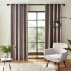 Faux Silk Silver 66" X 72" Thermal Blackout Eyelet Curtains