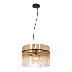 Icelle Matt Black & Amber Fade Glass Rods 1 Light Pendant -Housingunits 026488a9885c6a6fa9986a5bf6389a54
