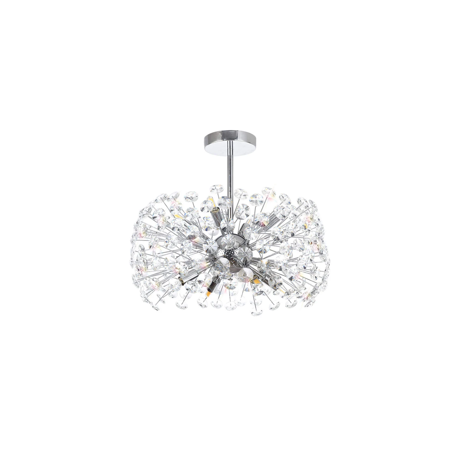 Avezza Chrome & Crystal Semi Flush Ceiling Light 2 Avezza Chrome & Crystal Semi Flush Ceiling Light - Image 2