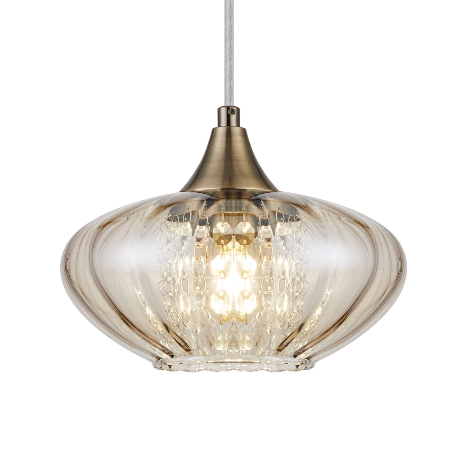 Jamie Antique Brass & Cognac Pendant Light 4 Jamie Antique Brass & Cognac Pendant Light - Image 4