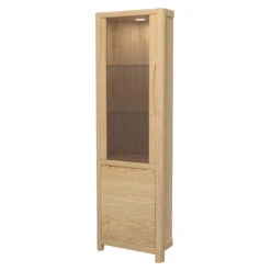 Stockholm Light Oak Corner Display Cabinet -Housingunits 03978f7b3f7dd604f719ed59f3c927f3