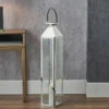 Tall Silver Metal Lantern