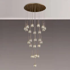 Delia French Gold & Crystal 24 Light Pendant