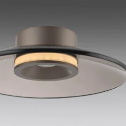 Luna Bronze & Dark Amber Glass 32cm Flush Ceiling And Wall Light -Housingunits 0404e68c368c2a3542d362884aad5c47