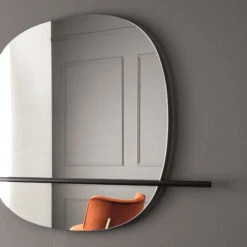Calligaris Vanity Matte Black Wall Mirror