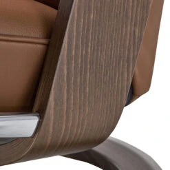 Stressless Philip Medium Leather Recliner Chair & Footstool In Velaro Dark Caramel With Walnut Signature Base -Housingunits 048ab6e4d953991add58a2a25b9b6afa