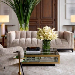 Eichholtz Ditmar Sofa In Mademoiselle Beige Fabric
