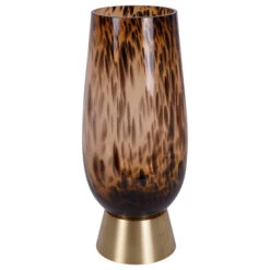 Libra Savanna 40cm Glass Vase With Brass Base