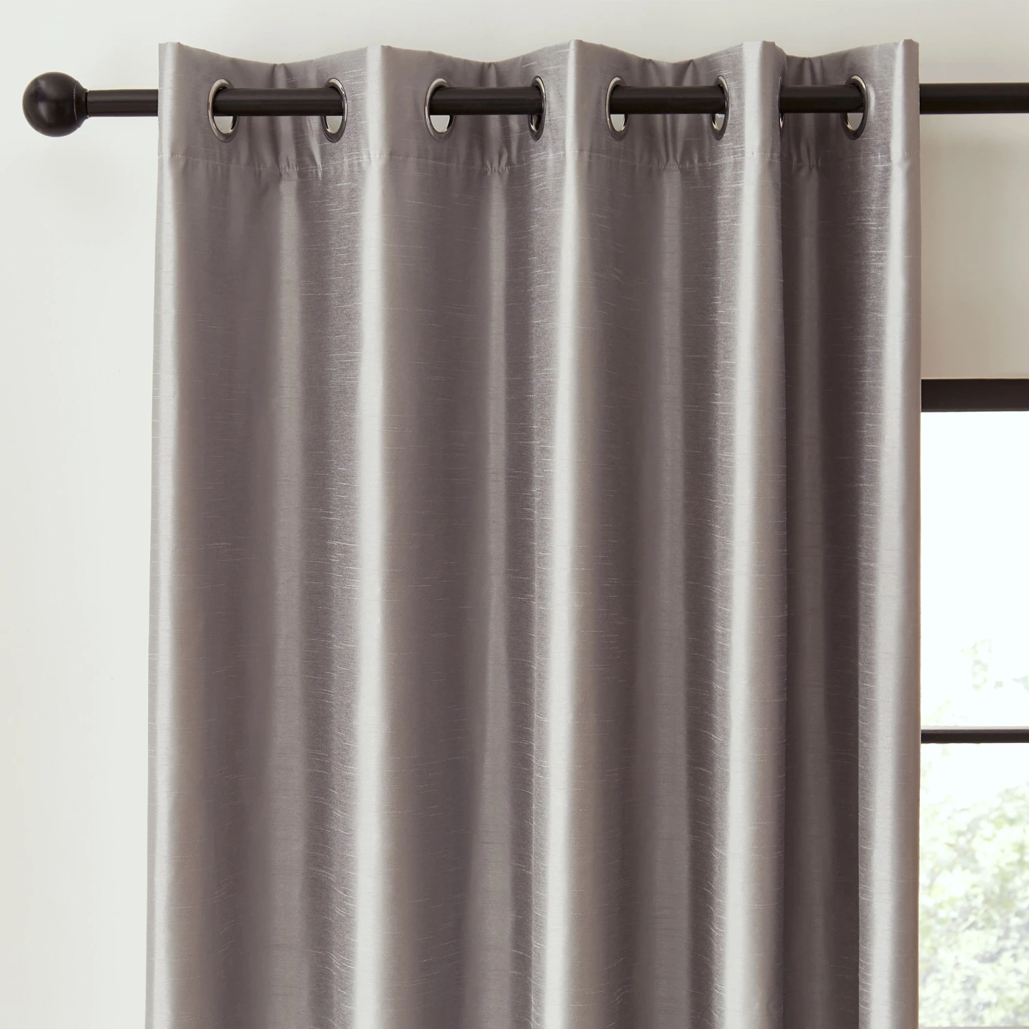 Faux Silk Silver Thermal Blackout Eyelet Curtain Collection 3 Faux Silk Silver Thermal Blackout Eyelet Curtain Collection - Image 3