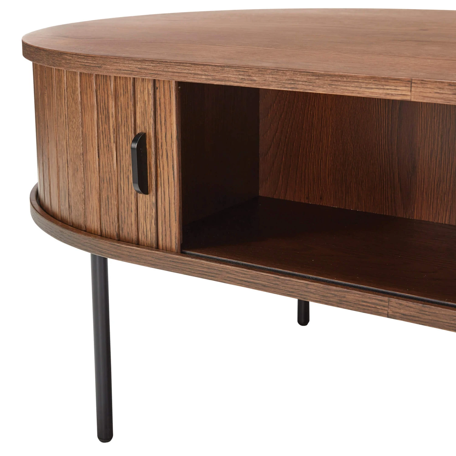 Annika Smoked Oak Slatted Sliding 2 Door Coffee Table 7 Annika Smoked Oak Slatted Sliding 2 Door Coffee Table - Image 7