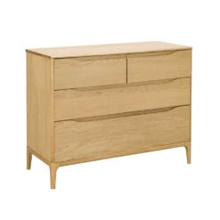 Ercol Rimini Light Oak 4 Drawer Low Wide Chest