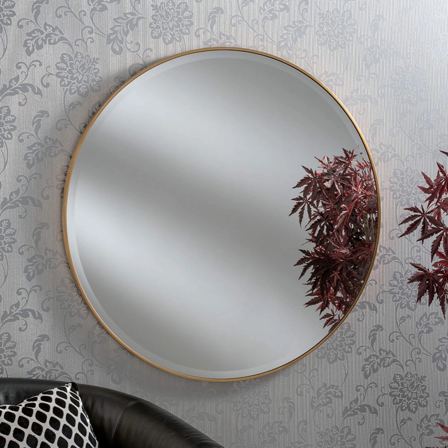 Camden Gold Round Bevelled Mirror 1 Camden Gold Round Bevelled Mirror