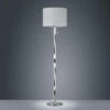 Girar Chrome Floor Lamp & White Shade