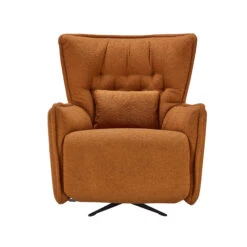 Fama Simone Dark Ochre Fabric Swivel Relax Armchair