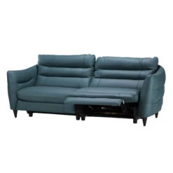 Carrera Teal Blue Leather 3 Seater Maxi Electric Recliner Sofa -Housingunits 08c38519fc6eeee85594b525303b2f46