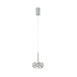 Avezza Chrome And Crystal Single Pendant Light
