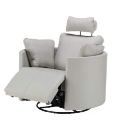 Fama Moonrise Grey Leather Relax Motor Recliner Armchair -Housingunits 097797747afa0b8f2b315c511a2286d7 1