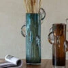 Steggy Blue Tall Glass Vase