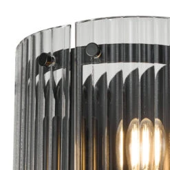Alonza Matt Black & Clear Wide Ribbed Glass 2 Light Wall Light -Housingunits 0a798655a928fcc8893e9c86fdaba90c