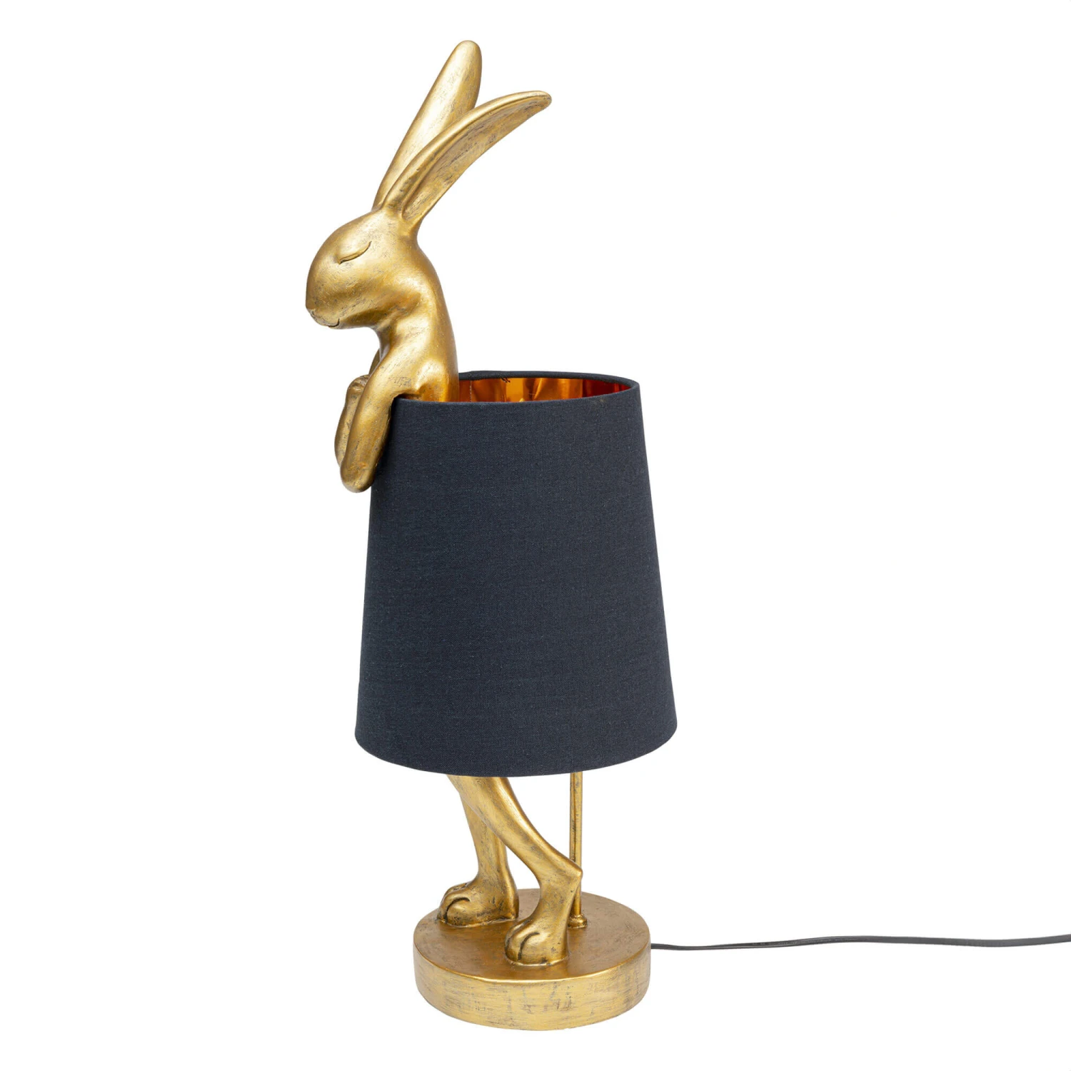 Gold Modest Rabbit 68cm Table Lamp With Black Shade 4 Gold Modest Rabbit 68cm Table Lamp With Black Shade - Image 4