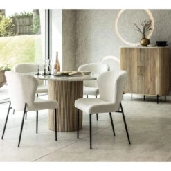 Rochelle Mango Wood & Marble 2 Door Highboard -Housingunits 0aa4e2933a13c1d74feade9cc2cd9541