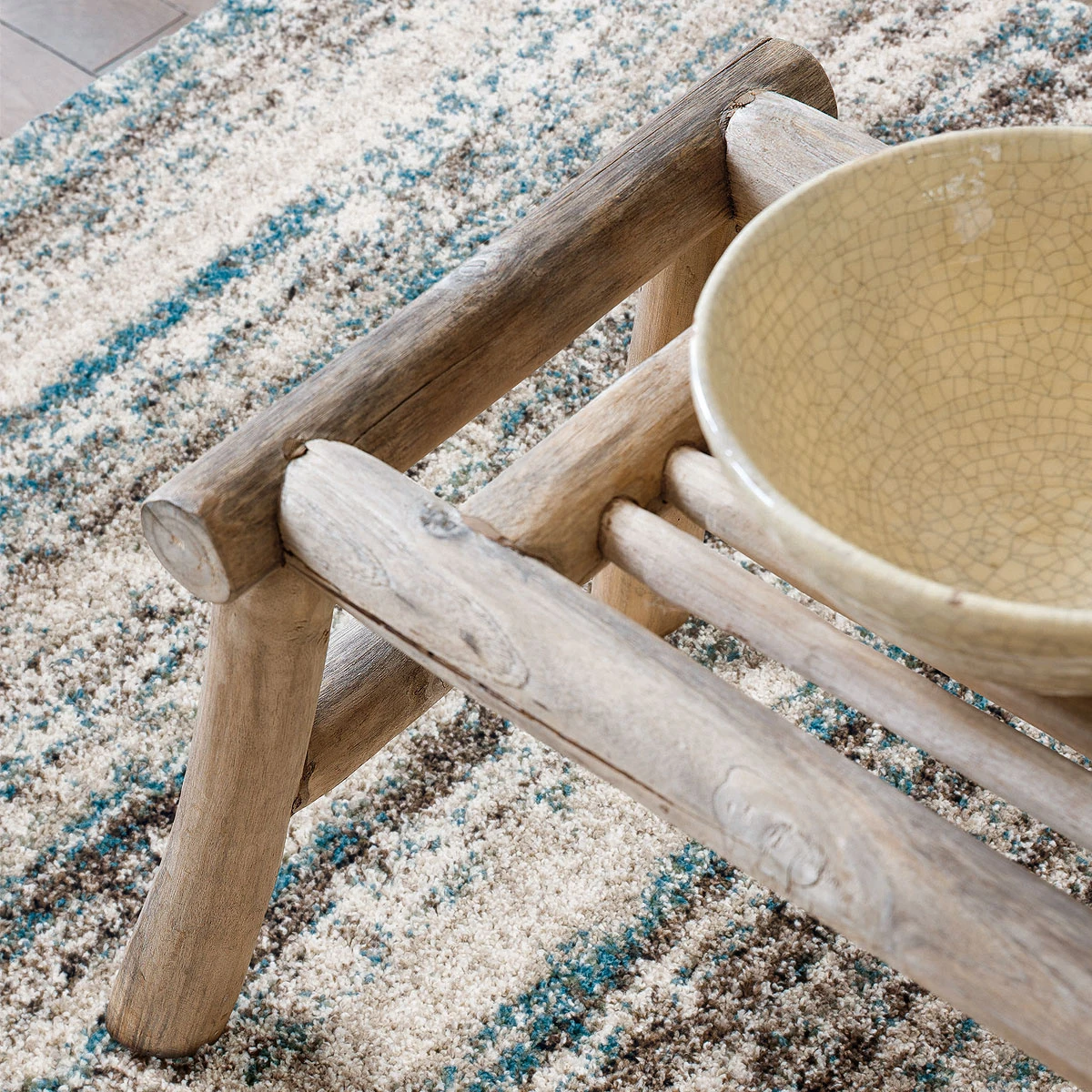 Mehari Blue & Grey 120cm X 170cm Rug 3 Mehari Blue & Grey 120cm X 170cm Rug - Image 3