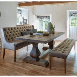 Jacob 200cm Taupe Velvet Straight Dining Bench -Housingunits 0b4e0e98f8849a06be76c0f00cee53bb