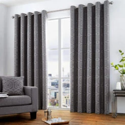 Camberwell Graphite 66" X 72" Eyelet Curtains