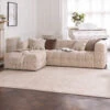 Cosima Cream Textured Fabric Left Hand Chaise Sofa