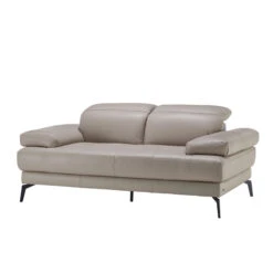 Natuzzi Editions Dado Stone Grey Leather 2 Seater Sofa -Housingunits 0d424504d1e11f4afa36a665632d77c9