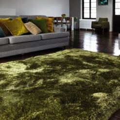Plush Shaggy Green 120cm X 170cm Rug