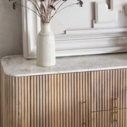 Rochelle Mango Wood & Marble Wide Sideboard -Housingunits 0ea309f464d38eb1be555acc85743951