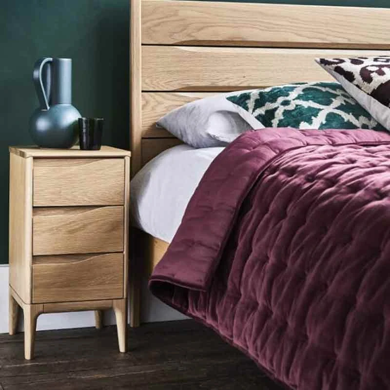 Ercol Rimini Light Oak Compact 3 Drawer Bedside Chest 1 Ercol Rimini Light Oak Compact 3 Drawer Bedside Chest