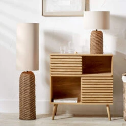 Andros Brown Woven Seagrass Floor Lamp With Cream Shade -Housingunits 0f00d1e4e2e549c40862fc8c02686377