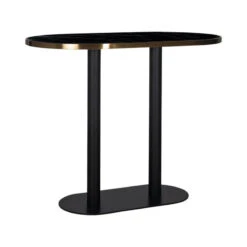 Zanzibar Oval Black Marble Effect Bar Table