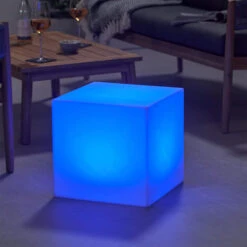 Cube Colour Changing 38cm Outdoor Floor Lamp -Housingunits 0f2a76db188856a17a796c9aae1621d4