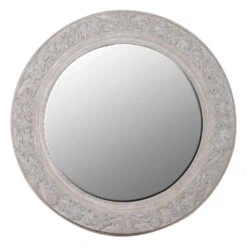 Leaf Scroll Circular Mirror