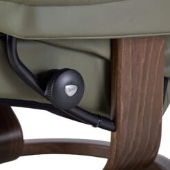 Stressless Mayfair Small Leather Recliner Chair & Footstool In Paloma Shadow Green With Walnut Classic Base -Housingunits 0f6a50e25a5e6fb7c28c22506409625e