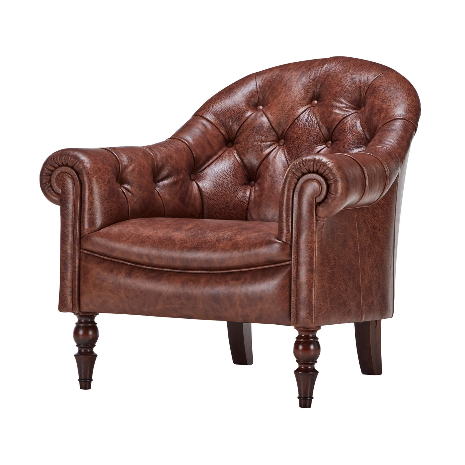 Tetrad Beaton Mahogany Brown Leather Armchair 2 Tetrad Beaton Mahogany Brown Leather Armchair - Image 2