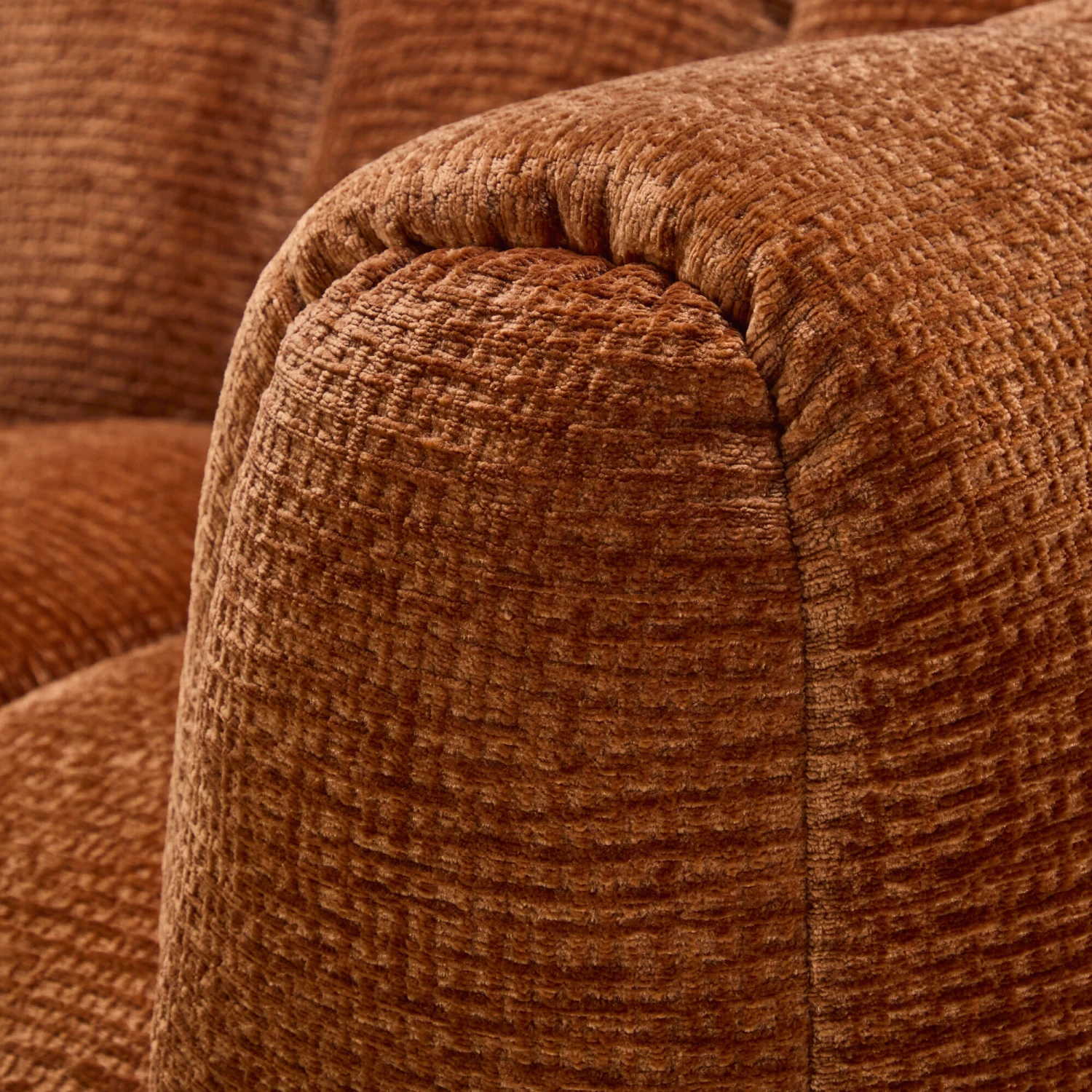 Durante Burnt Orange Boucle Fabric Lounge Chair 5 Durante Burnt Orange Boucle Fabric Lounge Chair - Image 5