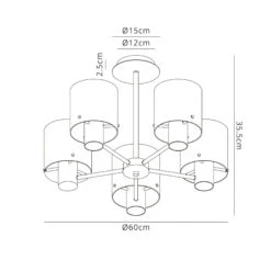 Chelsea Mocha & Smoked 5 Light Semi Flush Ceiling Light -Housingunits 0fb0661001602488045bcaddbcb38fd7