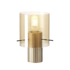 Lino Ribbed Light Gold & Amber Narrow Line Table Lamp 8 Lino Ribbed Light Gold & Amber Narrow Line Table Lamp -Housingunits 106011e9049af0662cd8c38e56606e67