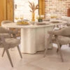 Novara Travertine Effect Dining Table