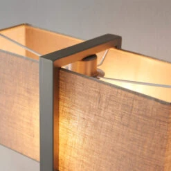 Squared Nickel Table Lamp With Natural Linen Shade -Housingunits 113d2f4b6f73f41b140e3874fff199d3 1