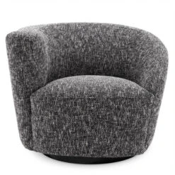 Eichholtz Colin Left Hand Swivel Chair In Cambon Black Fabric -Housingunits 1171b6b2b2b74839407465fab9d3ede9