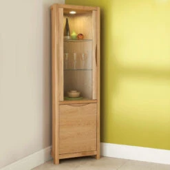 Stockholm Light Oak Corner Display Cabinet